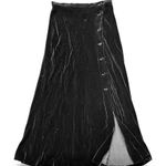 DKNY Vintage 90s  Silk Blend Crushed Velvet Maxi Skirt with Side Button Hem sz 12 Photo 0