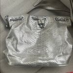 Michael Kors Michael  silver metallic snake printed handbag glam retro Photo 3