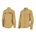 Beretta Womens Shooting Shirt Roll Tab Button Up Long Sleeve Sand Large LD561‎ Tan Photo 2