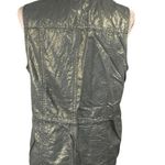 Chico's  Gold Olive Metallic Vest Size M Medium (1) Utility Jacket Linen Cotton B Photo 2