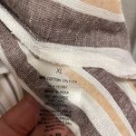 Cream and Brown Asymmetrical Wrap Midi Skirt Size XL Photo 6