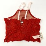 NEW Free People HAH Blood Orange Lace Top 2 Bottom Lace Photo 5
