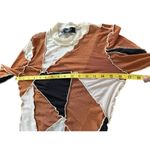 Akira  Patchwork Long Sleeve Sheer Bodysuit Stretchy Top Abstract Design Size S Photo 4