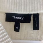Theory  Cream Friselle Plumose Cable Knit Sweater Small Medium Neck Wool Stretch Photo 2