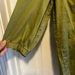 Olive Green Button Front 3/4 Sleeve Pintuck Blouse Top Babydoll Size Large Photo 5