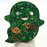 Halloween Green Sparkly Ghost Adjustable Ring Green Photo 0