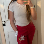 Disney BNWT  red Christmas jogger sweatpants  Photo 0