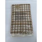 Timberland  Buffalo Plaid Scarf‎ Caramel & Cream Knit Tan White One Size NWT $60 Photo 2