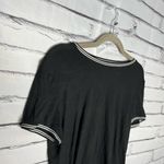 Women's Black Short Sleeve Tee White Trim Crew SZ L Relaxed Loose Fit Soft Size L Photo 2