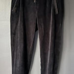 Athleta Black Velour Sweatpants with Fleece lining and Drawstring Waist Photo 0