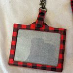 Black & red Checkered ID Card Holder Lanyard Purple Photo 2