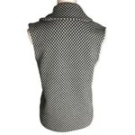 CHAPS Black White Print Sleeveless Buttoned Down Vest Photo 87