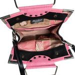 Passchal Pink Black Faux Leather Geometric‎ Handle Shoulder Bag Photo 2