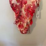 Shade & Shore Plunge Side-Tie One Piece Swimsuit Pink Floral Photo 5