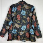 Hanes One Place Black Multicolor Floral Button Down Collared Shirt Shacket L Photo 1