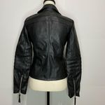 d.brand Sz Small Faux Leather Jacket Multi Zipper Pink Lined Black Photo 4