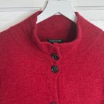 Eileen Fisher  Red Wool Button-front Cardigan Sweater Jacket Blazer W1991 Sz L Photo 1