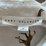 Jane and Delancey  White Novelty Giraffe Print‎ Button Down Tunic Top Medium Photo 5