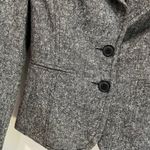 EXPRESS Gray Wool Blend Blazer Career Y2K Cropped Jacket Size 4 Photo 2