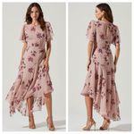 ASTR  Dark Blush Multi Flutter Sleeve Dress Size Xlarge Photo 1