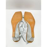 Caslon  Sandals Womens Size 11 Silver Leather Paola Open Square Toe Wedges Photo 11