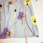 Obey Redux Floral Puff Sleeve Dress - Blue with Purple and Yellow Accents Medium Photo 4