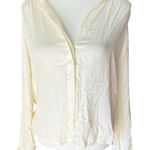 Sita Murt Chic Cream Button Down Shirt for Women Office Business Casual Size M White Size M Photo 0