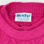 David Meister Vintage Meister Wool Sweater Women's Medium Pink Cable Knit 100% Wool Hong Kong Photo 4