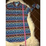 Panhandle Rough Stock western print pearl snap dress sz Large Blue Photo 9