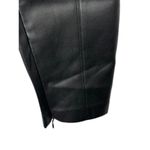ZARA  Black Faux Leather High Waisted Pants with Zip Hem Women's Sz Medium Photo 3
