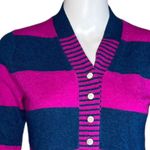 J Crew Sweater Womens Small Collection Purple Blue Stripe Crop Academia Preppy Pink Photo 4