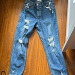 Abercrombie & Fitch A+F High Waisted Curve Love Distressed Mom Jean Photo 0