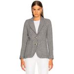 Smythe NWT | Portrait Neck Blazer in Prince Of Wales | 2 Black Photo 2