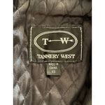Tannery West 90s Black Leather Faux Fur Trim Coat size Small Photo 5