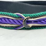 Vintage Ione Rope Mother Pearl Shell Beaded Cinch Belt Medium (M) ✨ Black Photo 8