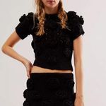 Tach Clothing Women’s Polina Top Elena Crochet Knit Skirt Set Black Rosettes S Photo 13
