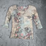 Xcit USA Shirt Womens Small Petite Green Pink Floral Fairy Grunge Vintage Y2K Size undefined Photo 1