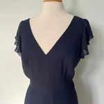 Dessy After 6 Midnight Navy Blue Chiffon Bridesmaid Formal Prom Dress Photo 4