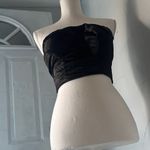 Nasty Gal  Black Satin Crop Top Photo 5