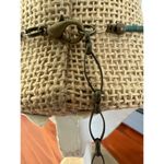 Vintage Green Striped Agate Necklace Teardrop Pendant Brass 17" + 3" extender Photo 3