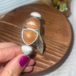 Lucky Brand ☀️ Silver And Stone Bangle Cuff Bracelet NEW WITH TAGS Amber Co… Photo 1