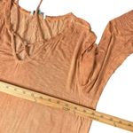 BKE  Lace Up Top‎ Size L Distressed Crisscross Neckline Minimalist BOHO Tee Photo 6