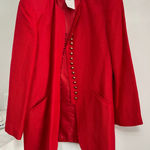 Harvé Benard Vintage Harve Benard Red Linen Blazer Button Front Career Jacket Size 8 Photo 0