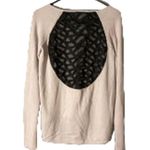 Catherine Malandrino Beige Long Sleeve 100% Wool Lace Detail Sweater Women SZ M Photo 1