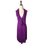Boden Dress Women 8 Purple Ruffle Neck Jersey Sleeveless Wrap Mini Preppy Boho Photo 1