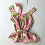 Lilly Pulitzer Sleeveless Silk Top Blouse Bimini Print Size O Pink Front… Photo 4