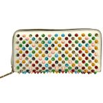 Christian Louboutin  Panettone Spiked Zip Around Wallet White Multicolor Photo 0