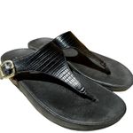 FitFlop  The Skinny Thong Sandals Leather Crocodile Microwobbleboard Adjustable 6 Photo 1