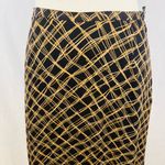 Valerie Stevens Vintage  100% silk black and mocha abstract maxi skirt size 4 Photo 1