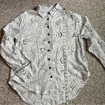 Chalmers Elyse Pajama Set White Black Cotton button up top pants women’s large Photo 2